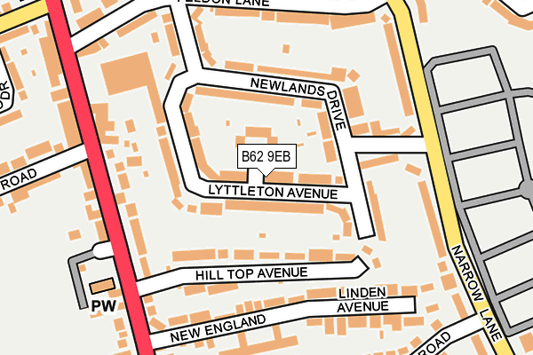 B62 9EB map - OS OpenMap – Local (Ordnance Survey)