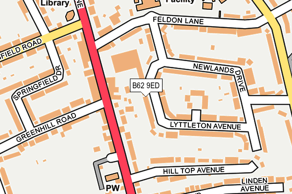 B62 9ED map - OS OpenMap – Local (Ordnance Survey)