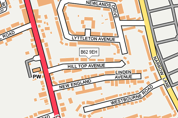 B62 9EH map - OS OpenMap – Local (Ordnance Survey)