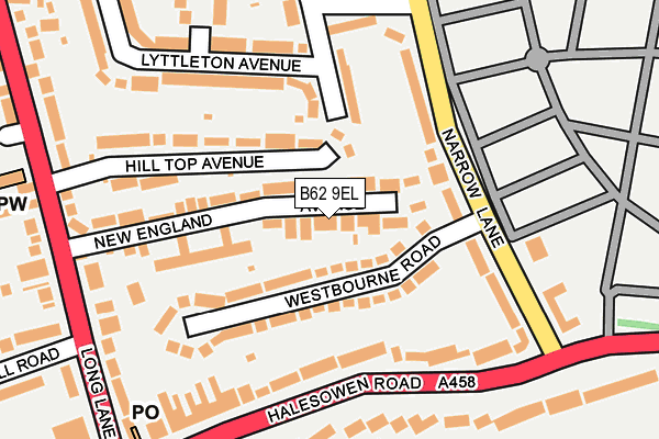 B62 9EL map - OS OpenMap – Local (Ordnance Survey)