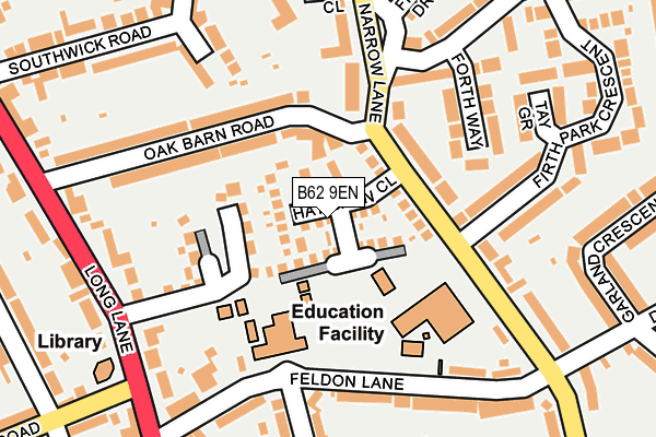 B62 9EN map - OS OpenMap – Local (Ordnance Survey)