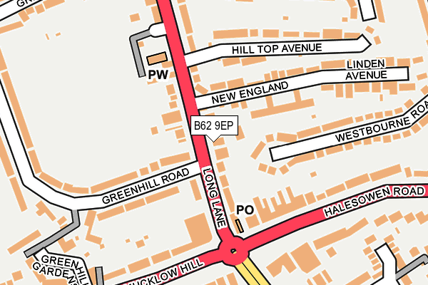 B62 9EP map - OS OpenMap – Local (Ordnance Survey)
