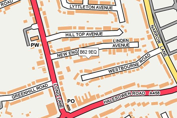 B62 9EQ map - OS OpenMap – Local (Ordnance Survey)