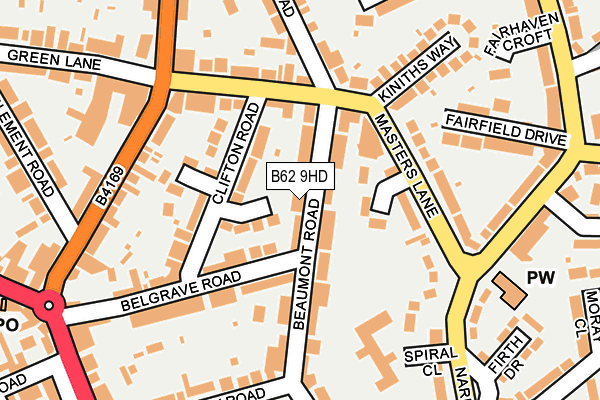 B62 9HD map - OS OpenMap – Local (Ordnance Survey)