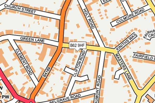 B62 9HF map - OS OpenMap – Local (Ordnance Survey)