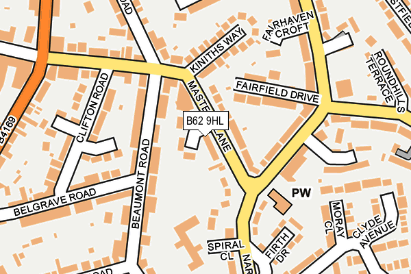 B62 9HL map - OS OpenMap – Local (Ordnance Survey)