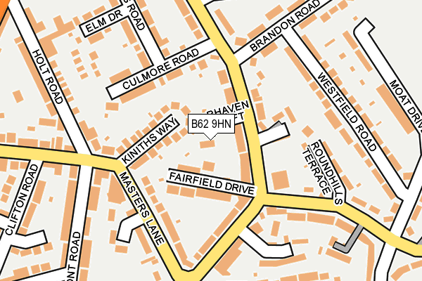 B62 9HN map - OS OpenMap – Local (Ordnance Survey)