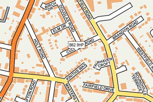 B62 9HP map - OS OpenMap – Local (Ordnance Survey)