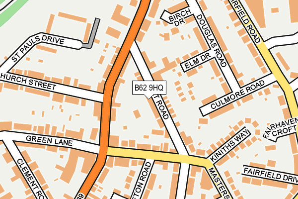 B62 9HQ map - OS OpenMap – Local (Ordnance Survey)
