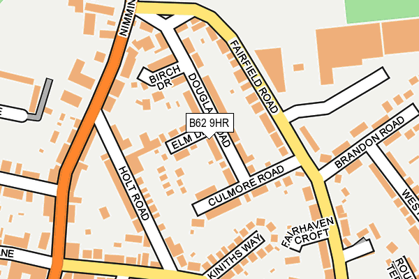 B62 9HR map - OS OpenMap – Local (Ordnance Survey)