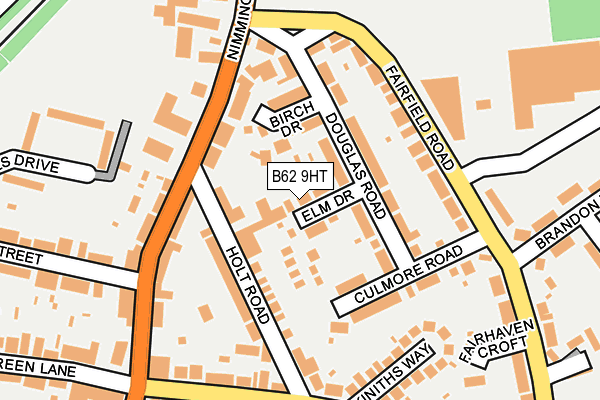 B62 9HT map - OS OpenMap – Local (Ordnance Survey)