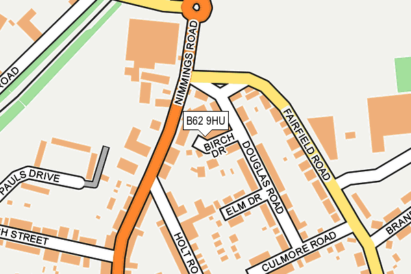 B62 9HU map - OS OpenMap – Local (Ordnance Survey)