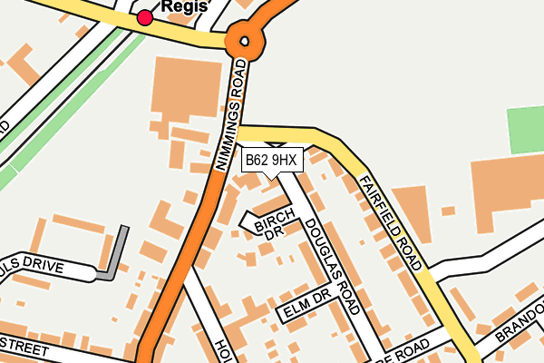 B62 9HX map - OS OpenMap – Local (Ordnance Survey)