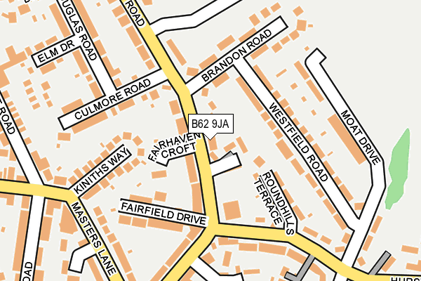 B62 9JA map - OS OpenMap – Local (Ordnance Survey)