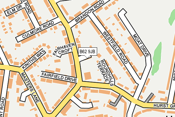 B62 9JB map - OS OpenMap – Local (Ordnance Survey)