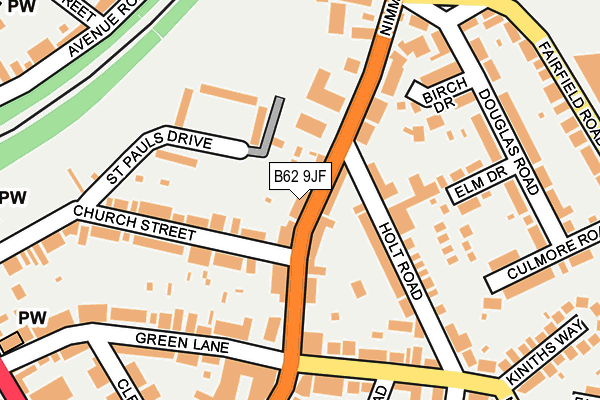 B62 9JF map - OS OpenMap – Local (Ordnance Survey)