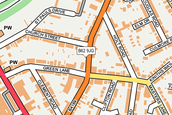 B62 9JG map - OS OpenMap – Local (Ordnance Survey)