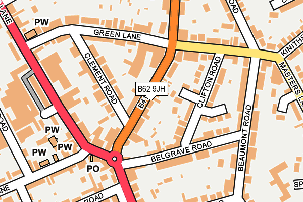 B62 9JH map - OS OpenMap – Local (Ordnance Survey)
