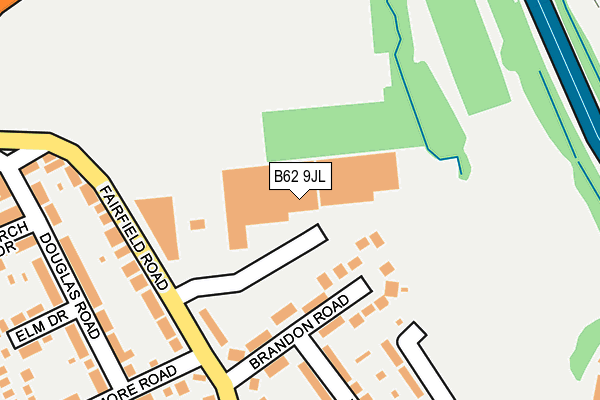 B62 9JL map - OS OpenMap – Local (Ordnance Survey)