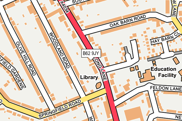 B62 9JY map - OS OpenMap – Local (Ordnance Survey)