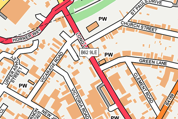 B62 9LE map - OS OpenMap – Local (Ordnance Survey)