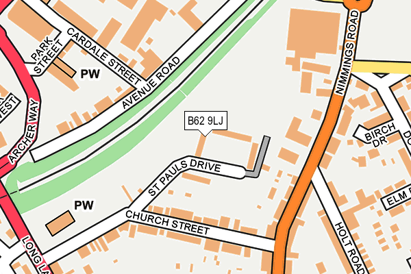 B62 9LJ map - OS OpenMap – Local (Ordnance Survey)