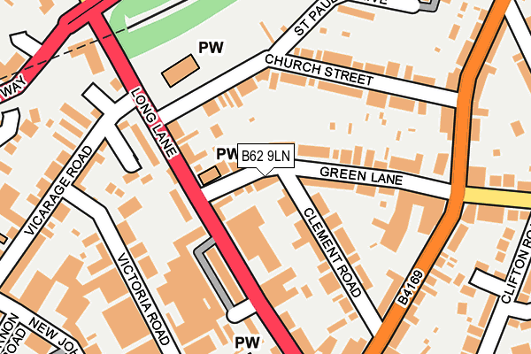 B62 9LN map - OS OpenMap – Local (Ordnance Survey)