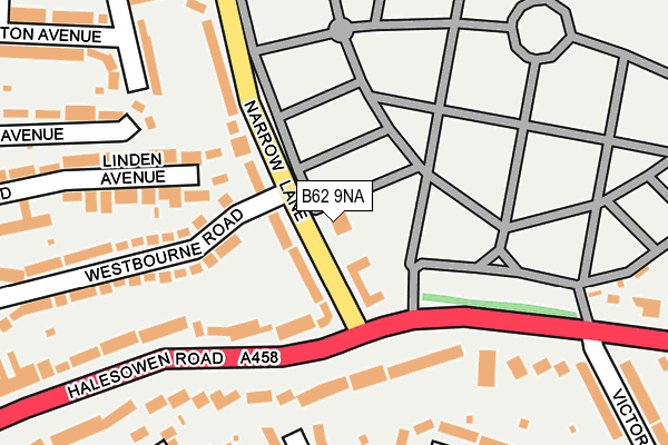 B62 9NA map - OS OpenMap – Local (Ordnance Survey)