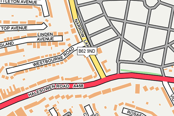 B62 9ND map - OS OpenMap – Local (Ordnance Survey)