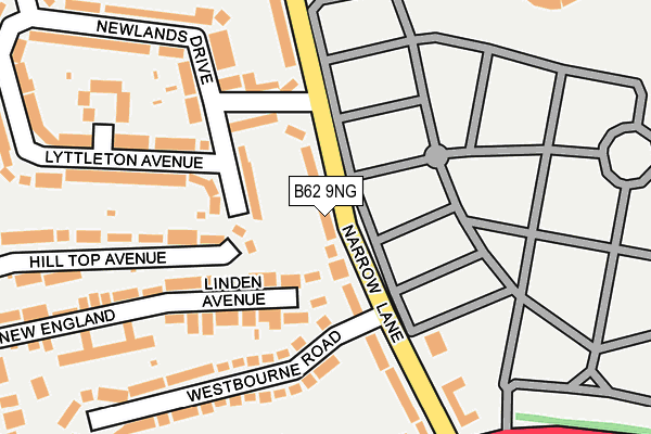 B62 9NG map - OS OpenMap – Local (Ordnance Survey)