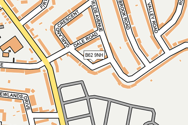 B62 9NH map - OS OpenMap – Local (Ordnance Survey)