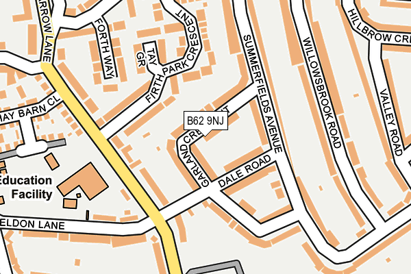 B62 9NJ map - OS OpenMap – Local (Ordnance Survey)