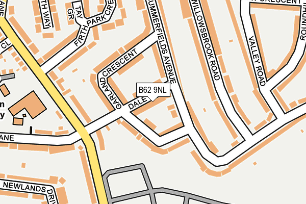B62 9NL map - OS OpenMap – Local (Ordnance Survey)