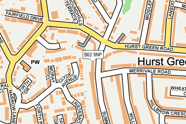 B62 9NP map - OS OpenMap – Local (Ordnance Survey)