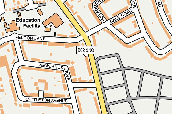 B62 9NQ map - OS OpenMap – Local (Ordnance Survey)