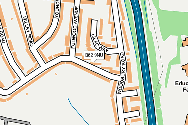 B62 9NU map - OS OpenMap – Local (Ordnance Survey)