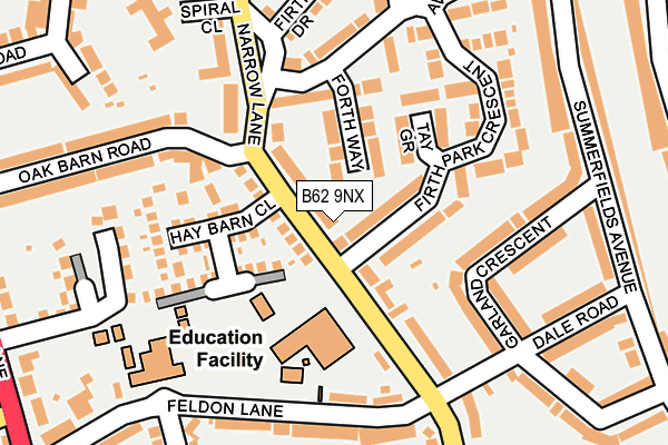 B62 9NX map - OS OpenMap – Local (Ordnance Survey)