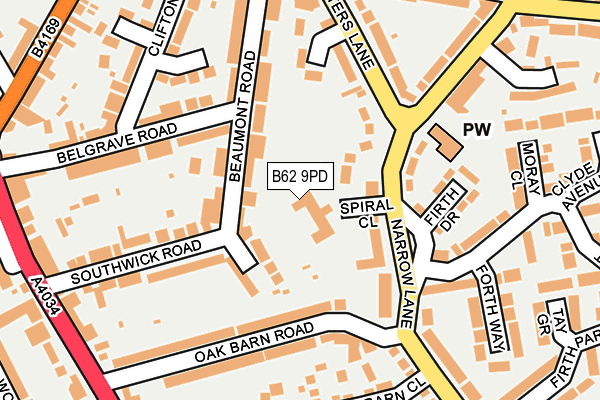 B62 9PD map - OS OpenMap – Local (Ordnance Survey)