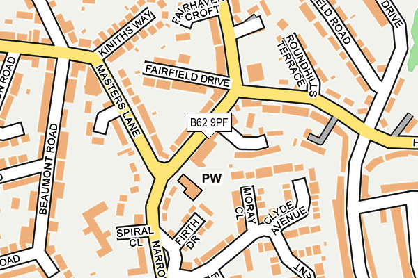 B62 9PF map - OS OpenMap – Local (Ordnance Survey)