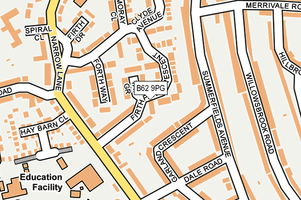 B62 9PG map - OS OpenMap – Local (Ordnance Survey)