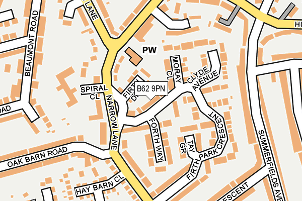 B62 9PN map - OS OpenMap – Local (Ordnance Survey)