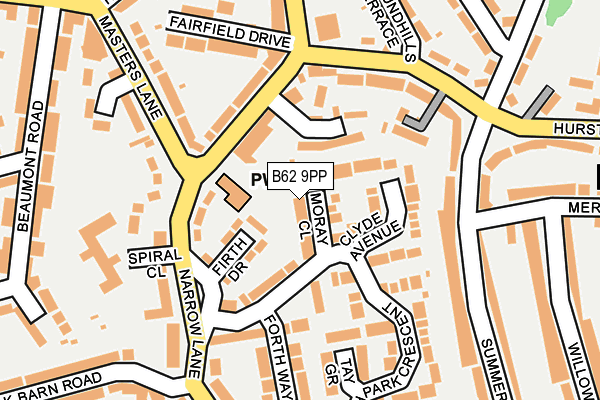 B62 9PP map - OS OpenMap – Local (Ordnance Survey)