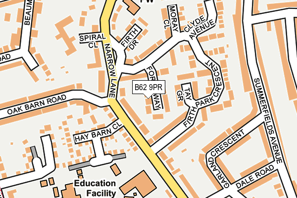 B62 9PR map - OS OpenMap – Local (Ordnance Survey)