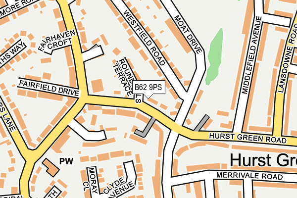 B62 9PS map - OS OpenMap – Local (Ordnance Survey)