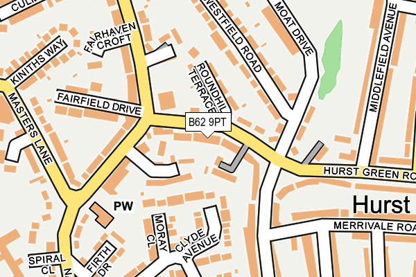 B62 9PT map - OS OpenMap – Local (Ordnance Survey)