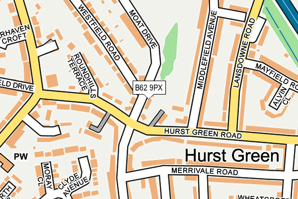 B62 9PX map - OS OpenMap – Local (Ordnance Survey)