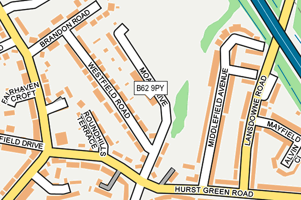 B62 9PY map - OS OpenMap – Local (Ordnance Survey)