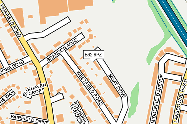 B62 9PZ map - OS OpenMap – Local (Ordnance Survey)