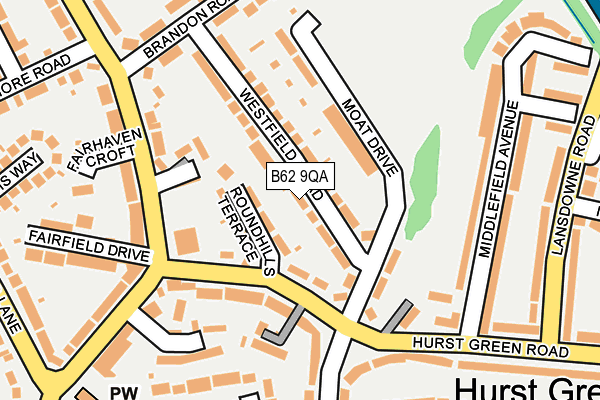 B62 9QA map - OS OpenMap – Local (Ordnance Survey)