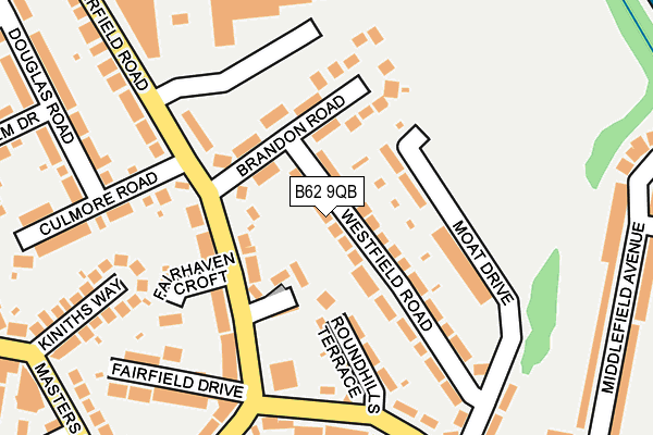 B62 9QB map - OS OpenMap – Local (Ordnance Survey)